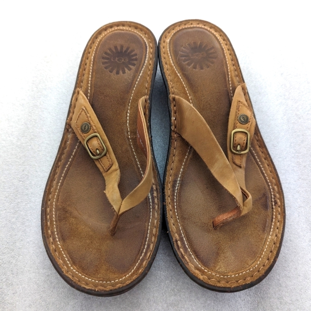 2/$40 UGG 8 tan leather sandals